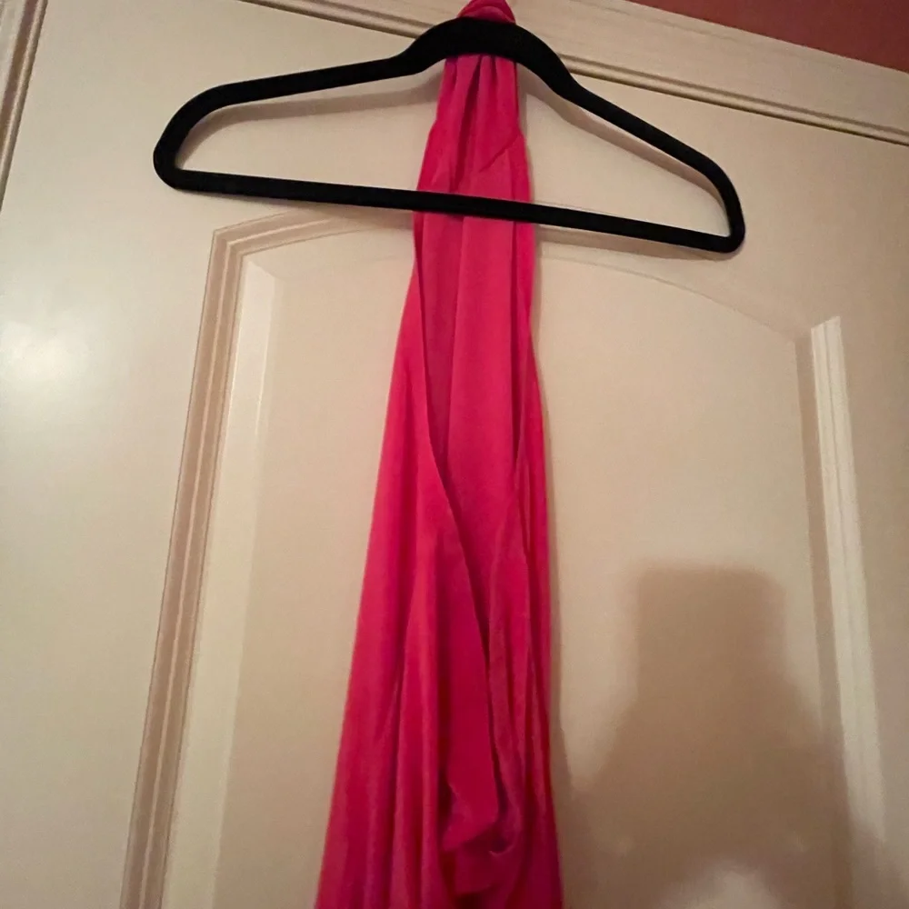Norma Kamali Halter Turtleneck Side Slit Dress in Pink - Picture 7 of 8